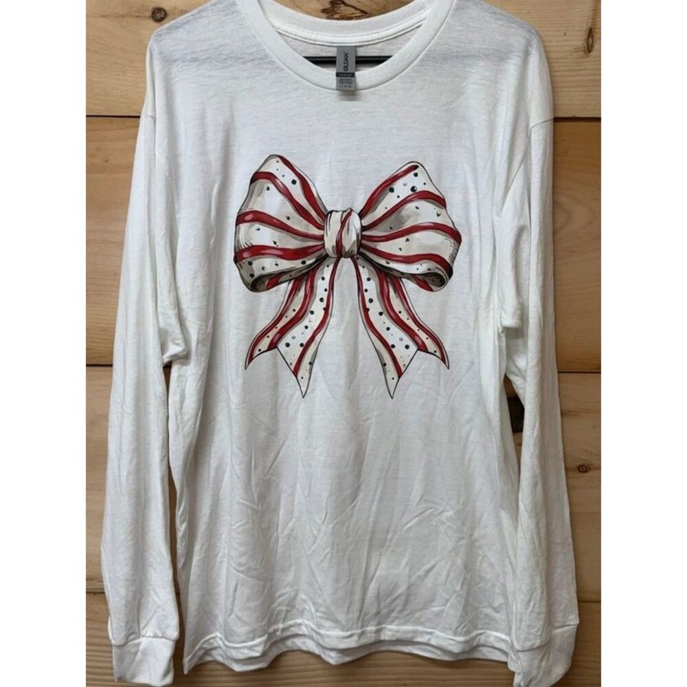 Long sleeve Christmas bow shirt